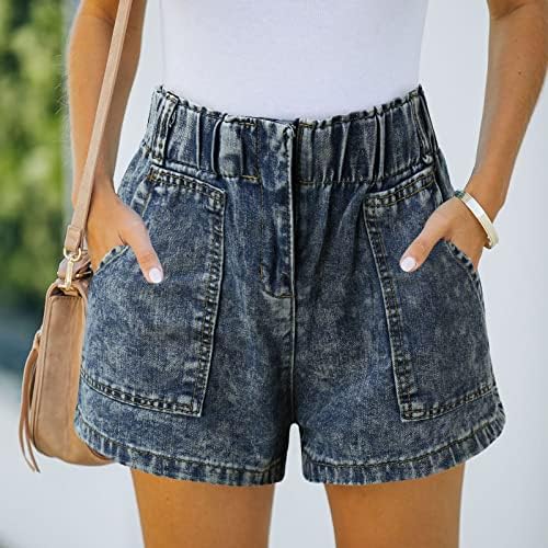 נשים קיץ מכנסיים סקסי בגד גוף ג 'ינס דק חור מכנסיים גבוהים מותניים ענקיות כפתור מוצק ג' ינס בגד גוף מכנסיים עם