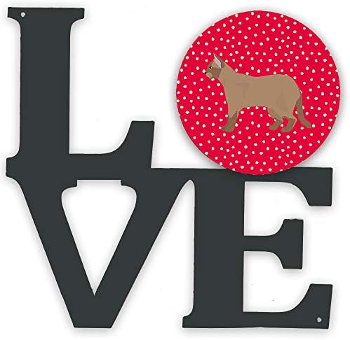 אוצרות קרוליין 5610 וולב אירופאי בורמזי 2 חתול אהבת מתכת קיר יצירות אמנות אהבה, אדום,