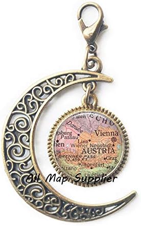 AllMapsupplier אופנה רוכסן רוכסן ירח, אוסטריה מפה רוכסן ירח משיכת רוכסן, אוסטריה רוכסן ירח, אבזם אבזרי לובסטר