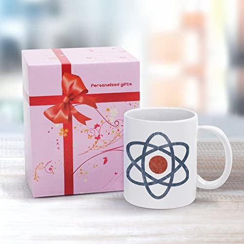 אטום מדע הדפסת ספל קפה כוס קרמיקה תה כוס מצחיק מתנה עם לוגו עיצוב עבור משרד בית נשים גברים-11 עוז לבן