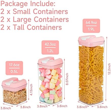 מכולות אחסון מזון אטומות -6 חלקים מכולות אטומות מפלסטיק שקוף בחינם עם מכסי נעילה קלים לארגון