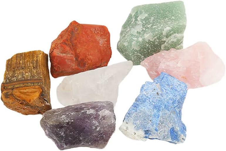אבני צ'אקרה של ANCAC קובעות אבנים גולמיות צבעוניות למדיטציה