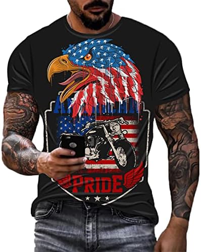 עיצוב אמריקאי פטריוטי של שרוול קצר של גברים עם חולצת טריקו נשר ודגל פרימיום