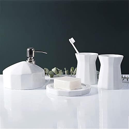 מתקן סבון בקבוק קרם קרם קרם בית כלי חדר אמבטיה אביזרי אמבטיה הגדרו אביזר אמבטיה 4 חלקים עם מתקן קרם כוס וטייל