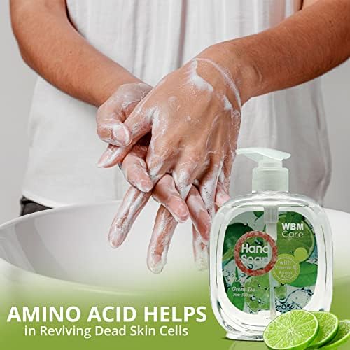 סבון ידיים, עשוי לימון ותמציות תה ירוק, מזין וחלק השאירו את עורכם רענן, סבון ידיים נוזלי, 16.9 אונקיות