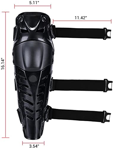 9 מגיני ברכיים, שחור מתכוונן ארוך רגל שרוול הילוך עמיד בפני התנגשות מגן שין משמרות לאופנוע אופני הרים-1