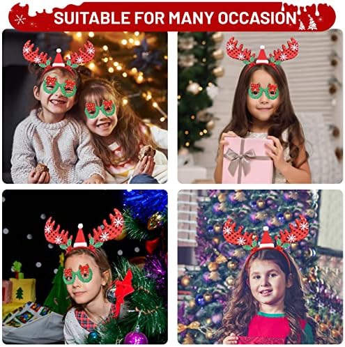 סרטי ראש ומשקפיים לחג המולד של אריתם, עיצובים שונים לקישוטים למסיבות חג המולד וטובות מסיבות