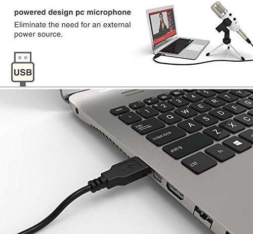 LMMDDP מיקרופון USB, Plug & Play מיקרופון מעבה עבור מחשב/מחשב פודקאסטים פגישה עם הקלטת סטודיו עצמית