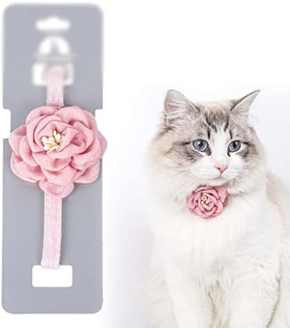 שרשרת חתולים בצווארון חיות מחמד עם פרחים עם פרחים מתכווננים צווארון כותנה צווארון כלב בגדים לחיות