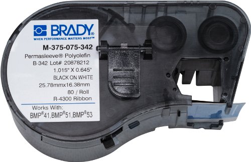 Brady-131612 M-375-075-342 תוויות למדפסות BMP53/BMP51, 0.75 x0.645