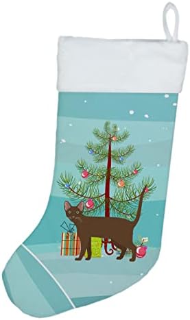 אוצרות קרוליין CK4629CS החתול חום חום גרב חג מולד שמח, אח תלייה גרביים עונת חג המולד עיצוב חג המולד קישוטים לחג