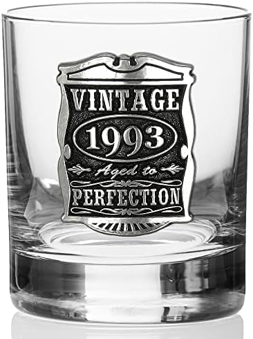 חברת פיוטר אנגלית שנות וינטג ' 1993 יום הולדת 30 או יום נישואין כוס זכוכית ויסקי מיושן-רעיון מתנה ייחודי