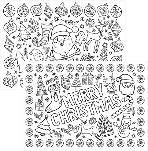 צבע איקוניקל-מחצלות נייר חד פעמיות הפיכות 2-צדדיות משלך, חג המולד, 14 על 10 אינץ', 22-ספירה