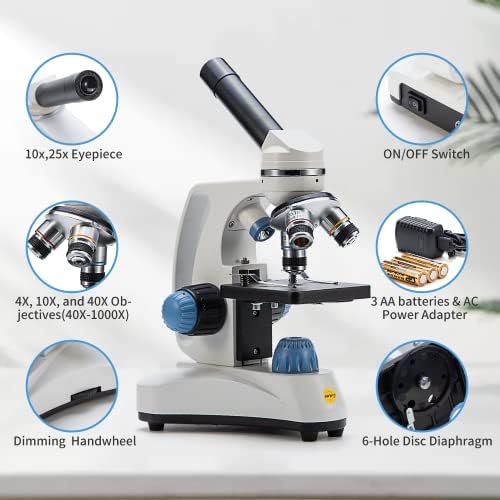 סוויפט 150 מתחם משקפת תלמיד מיקרוסקופ עם מיקרוסקופ עדשת מתאם ומיקרוסקופ שקופיות ערכת