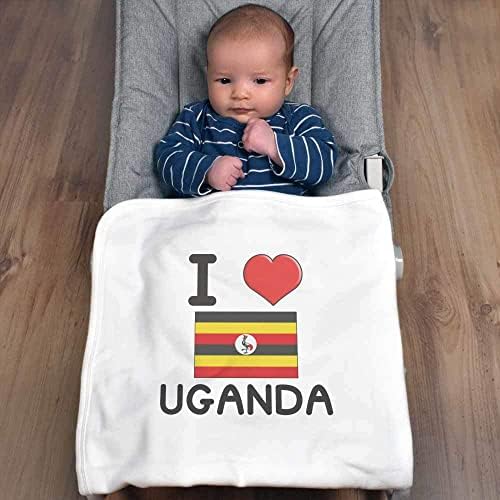 Azeeda 'אני אוהב את אוגנדה' שמיכה / צעיף כותנה כותנה