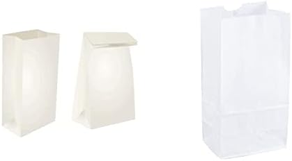 שקיות נייר לבנות של סטיקס 4lb 4lb - חבילה של 125CT & - שקית לבנה של קראפט 8-100 8LB שקיות נייר