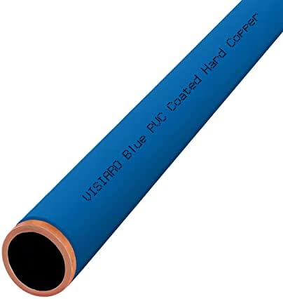 צינור נחושת קשיח מצופה Visiaro כחול PVC, 1MTR, DIA חיצוני 6 ממ, עובי קיר 19 SWG, ציפוי PVC 1.5 ממ, חבילה של 2