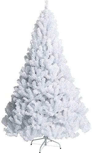 קישוט Dulplay עץ חג המולד מלאכותי, פרימיום אשוח צייר מתכת מעמד מרגיש אמיתי לחופשה מקורה חיצונית-לבנה 7.8ft