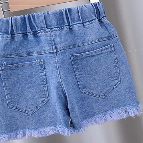 נערות תינוקות של Venjoe Partten רקמה ג'ינס קצרים קצרים בקיץ מותניים אלסטיים מכנסיים חמים