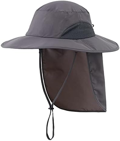 בית מעדיף גברים חיצוניים UPF50+ כובע שמש כובע דיג רחב עם דש צוואר