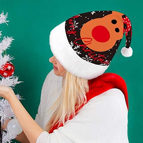 חג המולד סנטה כובע, חמוד חג המולד איילים פתית שלג חג המולד חג כובע למבוגרים, יוניסקס נוחות חג המולד כובעי