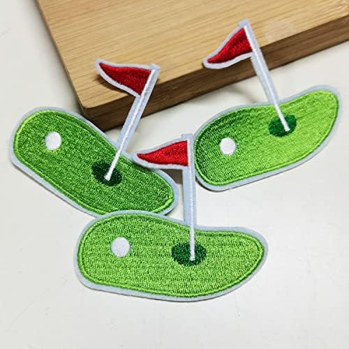 2.5 X2.4 12 יחידות גולף ספורט דשא ירוק מגרש גולף מגרש על טלאים רקומים אפליקציות רקמה רקמה נודדת מחט