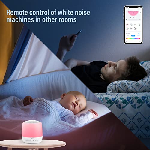 תינוק קול מכונה, הייערך לבן רעש מכונה עם לילה אור לילדים למבוגרים שינה, 34 צלילים מרגיעים, מותאם אישית מועדפים,