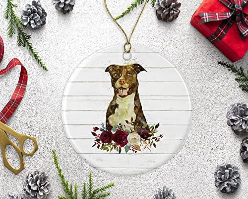 Lillagifts קישוט פיטבול - קישוט כלב מתנה לחיות מחמד - קישוט לחג המולד של כלב פיטבול - מתנה לקישוט כלב