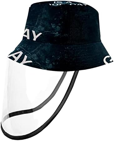 כובע מגן למבוגרים עם מגן פנים, כובע דייג כובע אנטי שמש, עניבת צבע קשת מערבולת קשת אמנותית