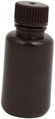 X-DREE 1.7OZ HDPE בקבוק מדגם כימי פלסטיק חום ענבר (1.7OZ HDPE פלסטיק דגימה כימית בקבוק ענבר חום