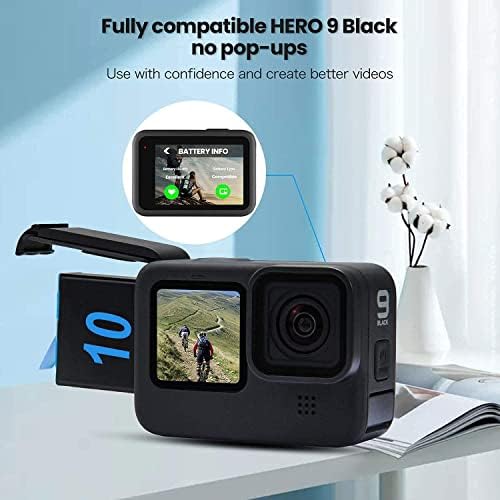 גיבור 10/9 סוללות החלפה 3 חבילות ומטען USB 3 ערוצים תואם ל- GoPro Hero 10/9 שחור AHDBT-10-1