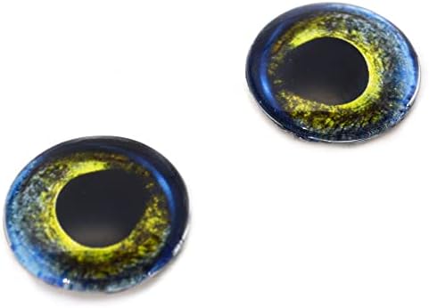 העיצובים החרוזים של מייגן מוריי צלופח עיני זכוכית זכוכית ריאליסטית כחולה ירוק כחול צהוב 6 ממ עד 60 ממ