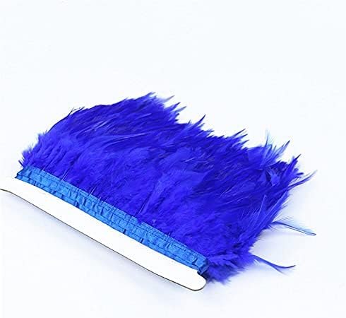 רויאל כחול תרנגול צוואר האקל נוצת לחיתוך סרט פסיון נוצת פרינג ' חצאית עבור מלאכות בגדי חתונה קישוט נוצות