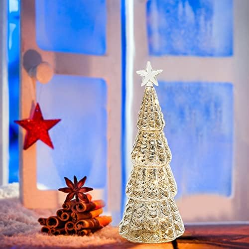 מנורות מהנות קישוטי חג המולד בבית חג המולד עץ חג המולד מזכוכית נוצצת עם אורות LED קישוטי עץ חג המולד קישוטי
