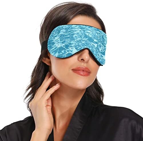 קרקע מים כחולה כחול נושמת מסכת עיניים ישנה, ​​כיסוי שינה מעין מגניב למנוחה בקיץ, כיסוי עיניים אלסטי לנשים