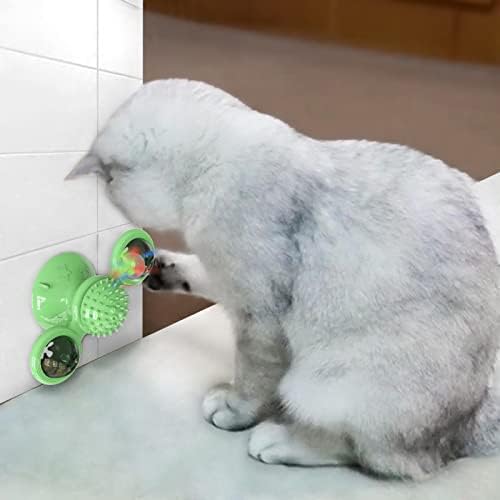Luckymeet חדש טחנת רוח חיית מחמד חתול צעצוע פטיפון קניט צעצוע חתול מברשת מברשת מברשת חתול טחנת רוח - ירוק