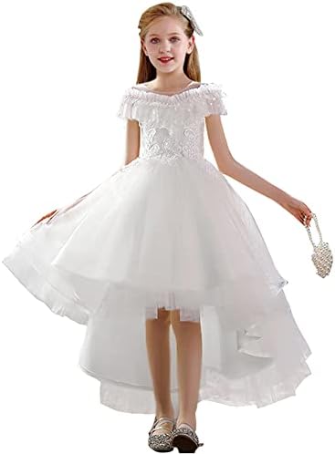 סיטינגלי פרח ילדה שמלת תחרה טול עם חרוזים פורמליות אירוע מיוחד מסיבת שמלת עבור בנות 1-12 שנים