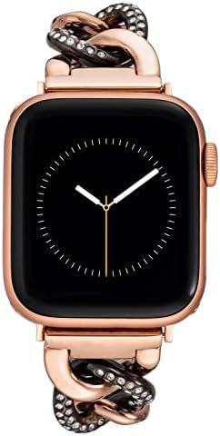 צמיד שרשרת האופנה של אן קליין עבור Apple Watch, מאובטח, מתכוונן, להקה החלפת שעון של Apple, מתאים לרוב מפרקי