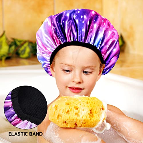 3 יחידות ילדים טרי מרופד מקלחת כובע עם יבש שיער פונקציה, שכבה משולשת מקלחת כובע חמוד מצחיק עמיד למים לשימוש חוזר