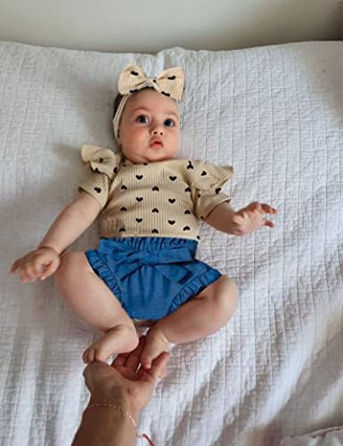 פון קיליזו בגדי תינוקות, בגדי תינוקות לבנות שרוול קצר צמרות קיץ פרעות מכנסיים קצרים הגדר בגדי ילדות
