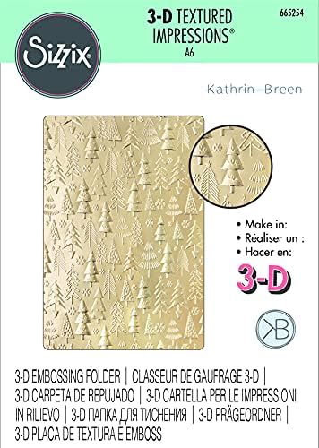 רושמים מרקמים תלת-ממדיים של סיזיקס תבנית עץ של תיקייה-כריסטמות מאת קאת בריין, 665254, גודל אחד, רב צבעוני