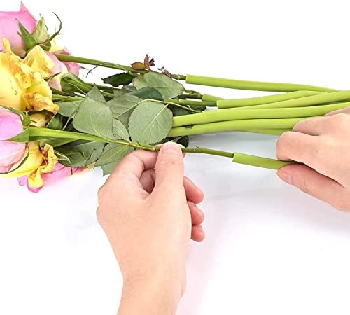 30 צינורות גליל צינורות ירוק לאגד גבעולי פרחים מלאכותיים, ערכת עשה זאת בעצמך 12 אינץ ' לזר פרחים לחתונה
