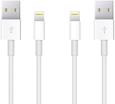 כבל מטען של Apple iPhone, 2 אורזים USB מקורי ל- Lightning Cable Apple MFI מוסמך 1ft, כבל טעינה מהיר לאייפון