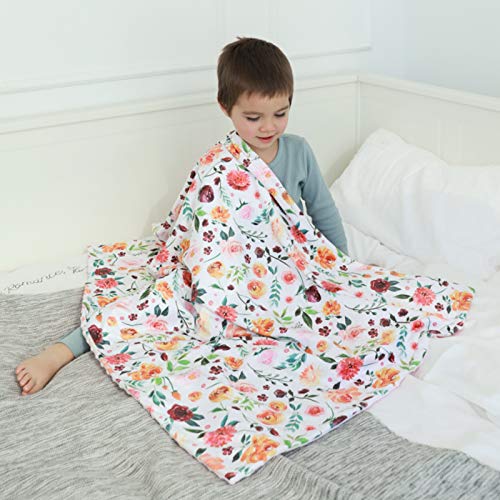 שמיכה לתינוקות לבנות סופר רך שכבה כפולה מינקי עם גיבוי מנוקד, מקבלת שמיכה עם שמיכה מודפסת מולטי -צבעונית אלגנטית
