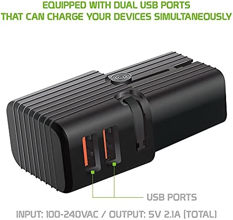 מתאם USB אוניברסלי כפול עובד עבור Dell XPS 13D-128 עבור כוח עולמי ונסיעות בין ארהב/האיחוד האירופי/CN/AUS/NZ/בריטניה