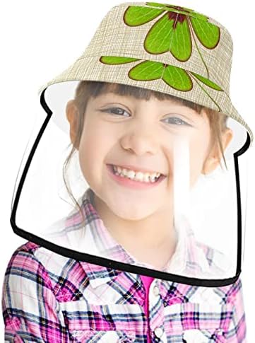 כובע מגן למבוגרים עם מגן פנים, כובע הדייג אנטי שמש, יום פטריק הקדוש רביעי -עלים דשא