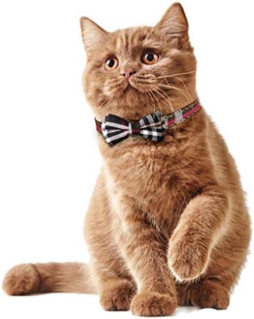 קודס 2 מארז/סט חתול צווארון הבדלני עם חמוד עניבת פרפר ופעמון עבור קיטי וכמה גורים, מתכוונן מ 7.8-10.5