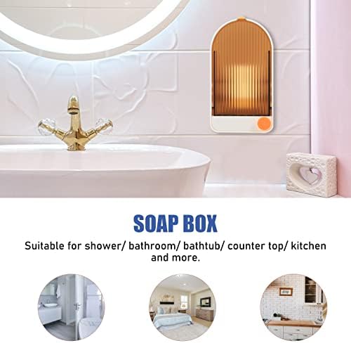 ZERODEKO 2 סט סבון סבון סבון סבון סבון מארז מארז סבון דבק עצמי קופסת שומר סבון למקלחת ומטבח של אמבטיה