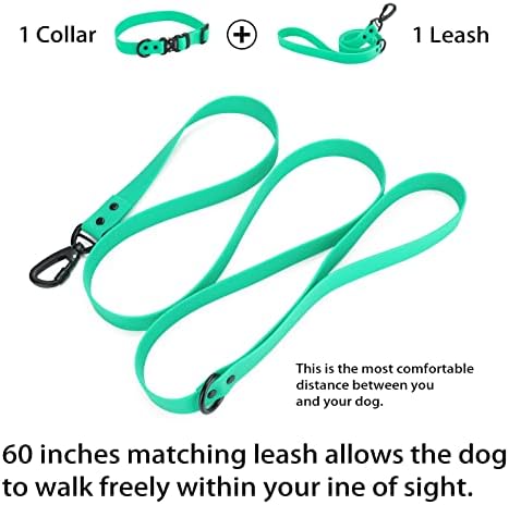 Jipimon צווארון כלבים אטום למים ורצועה סט מתכוונן שחרור מהיר רצועה צווארון רצועה לכלבים גדולים בינוניים