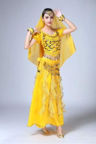 Oridoor נשים שמלת ריקוד בטן בוליווד הודית תלבושת ליל כל הקדושים חצאיות שיפון מבריק חליפות ריקוד